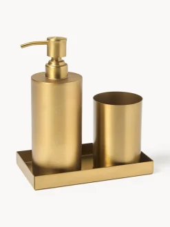 Westwing Collection Accesorios de baño de metal Halston, 3 pzas.^ Jarrones