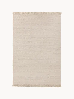 benuta Alfombra artesanal de lana con flecos Lars