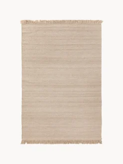 benuta Alfombra artesanal de lana con flecos Lars