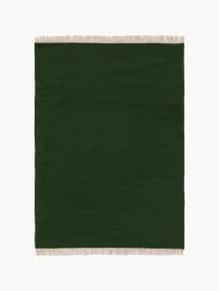 benuta Alfombra artesanal de lana con flecos Liv