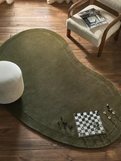 Westwing Collection Alfombra artesanal de lana con forma orgánica Kadey