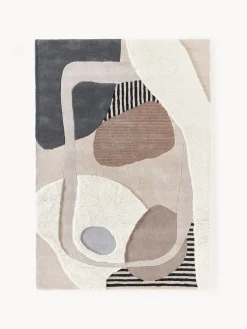 Westwing Collection Alfombra artesanal de lana texturizada Rosco^ Rectangular|Alfombras Rectangulares