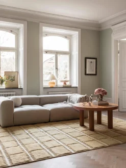 Layered Alfombra artesanal de lana Swedish Homage