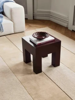 Layered Alfombra artesanal de lana de pelo corto Sicilian Stripe