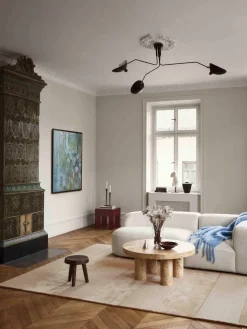 Layered Alfombra artesanal de lana de pelo corto Sicilian Stripe