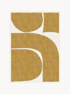 Layered Alfombra artesanal de lana de pelo corto Gotland