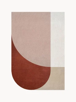 Layered Alfombra artesanal de pelo largo de lana Follow The Trace