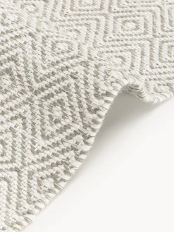 Westwing Collection Alfombra artesanal exterior con estampado de rombos vintage Rika