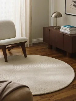 Westwing Collection Alfombra artesanal redonda de lana Eleni