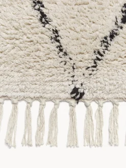 Westwing Collection Alfombra corredor artesanal de algodón con diseño de rombos y flecos Bina