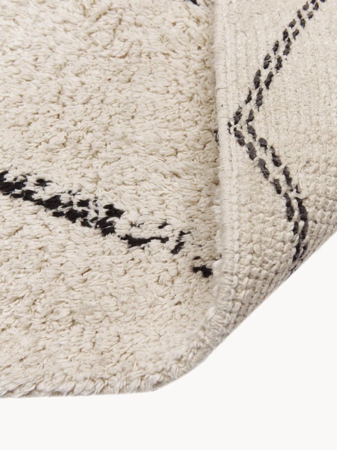 Westwing Collection Alfombra corredor artesanal de algodón con diseño de rombos y flecos Bina