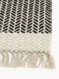 benuta Alfombra corredor artesanal de lana con flecos Kim