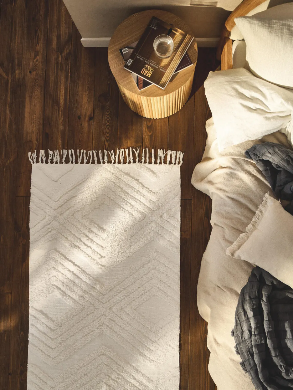 Westwing Collection Alfombra corredor artesanal de algodón texturizada Ziggy