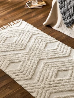 Westwing Collection Alfombra corredor artesanal de algodón texturizada Ziggy