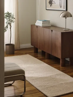 Westwing Collection Alfombra corredor de lana artesanal de pelo corto Eleni