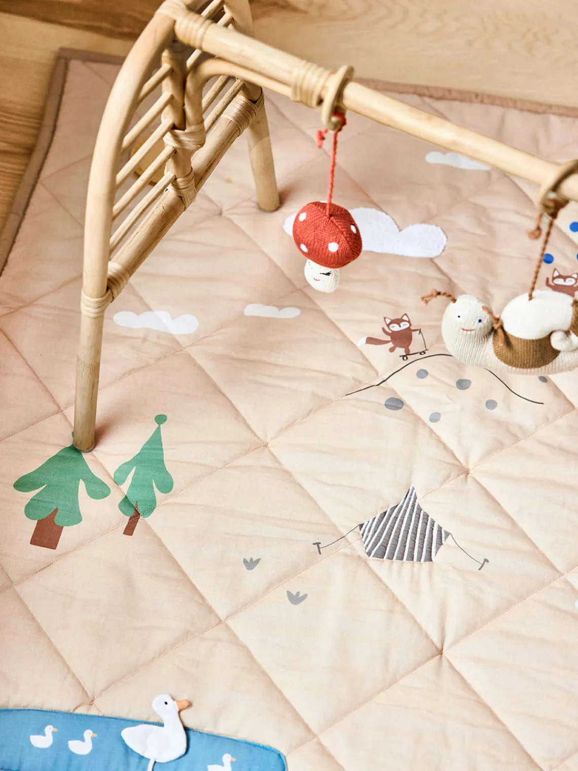 Oyoy Living Design Alfombra de juegos de algodón Forest^Niños Mantas Y Alfombras De Juego|Decoración Infantil