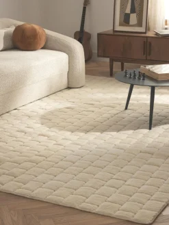 Westwing Collection Alfombra de lana artesanal texturizada Adley