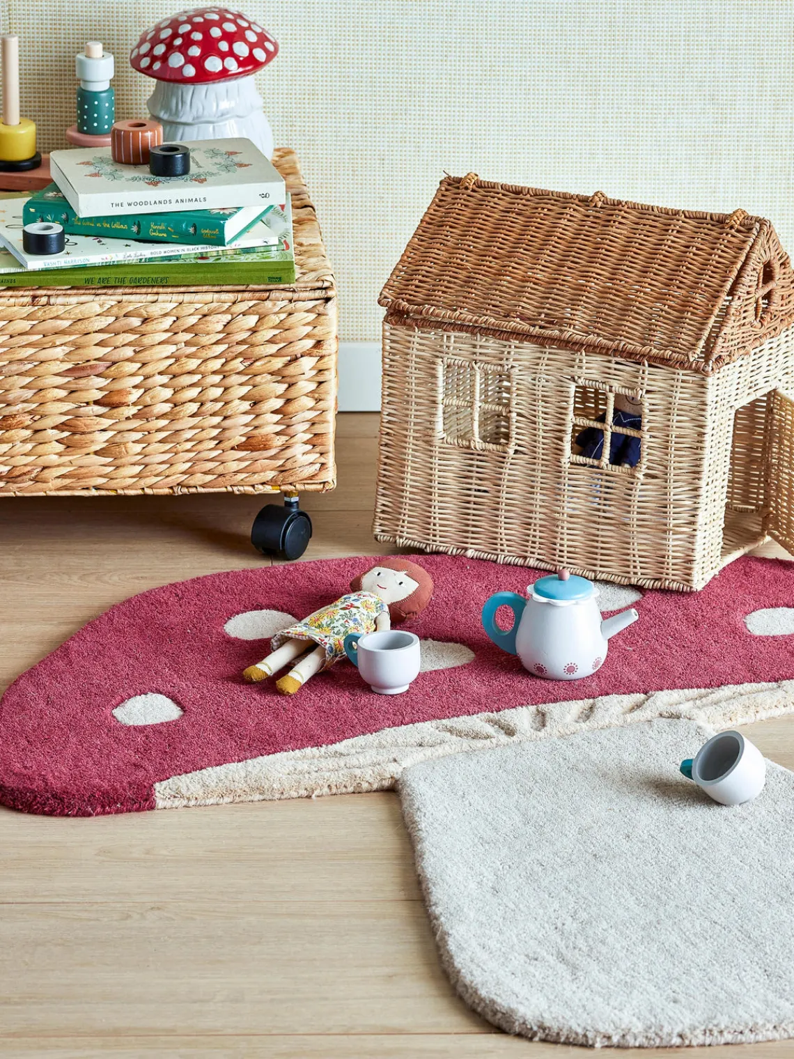 Bloomingville Mini Alfombra infantil de lana Mushroom^Niños Decoración Infantil|Alfombras Infantiles