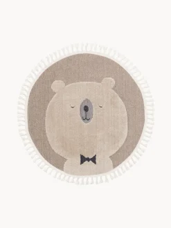 Niños benuta Alfombra infantil redonda texturizada con borlas Momo