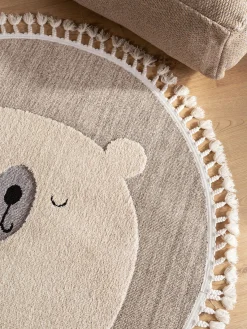 Niños benuta Alfombra infantil redonda texturizada con borlas Momo