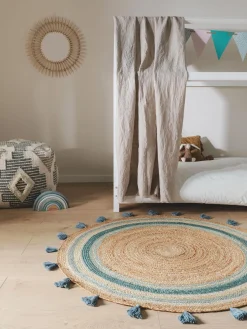 benuta Alfombra infantil redonda artesanal de yute Lovis^Niños Decoración Infantil|Alfombras Infantiles