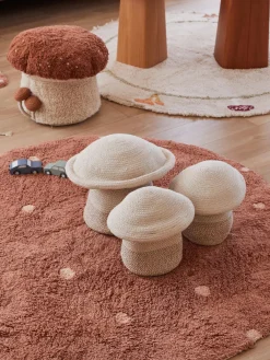 Niños Lorena Canals Alfombra infantil redonda artesanal con efecto alto-bajo Dot, lavable