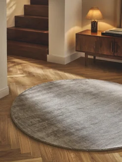 Westwing Collection Alfombra redonda artesanal de viscosa Jane