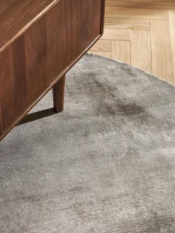 Westwing Collection Alfombra redonda artesanal de viscosa Jane