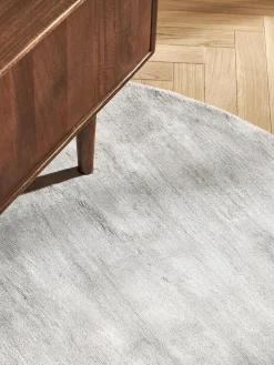 Westwing Collection Alfombra redonda artesanal de viscosa Jane^ Redonda|Alfombras Rectangulares