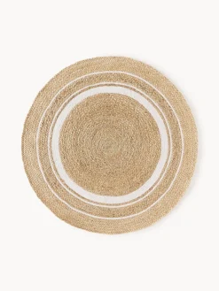 Westwing Collection Alfombra redonda artesanal de yute Clover^ Redonda|Alfombras Rectangulares
