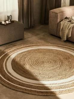 Westwing Collection Alfombra redonda artesanal de yute Clover^ Redonda|Alfombras Rectangulares