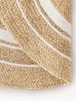 Westwing Collection Alfombra redonda artesanal de yute Clover^ Redonda|Alfombras Rectangulares