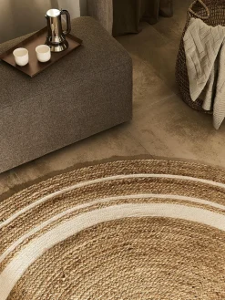 Westwing Collection Alfombra redonda artesanal de yute Clover^ Redonda|Alfombras Rectangulares