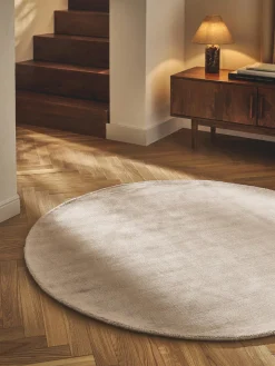 Westwing Collection Alfombra redonda artesanal de viscosa Jane^ Redonda|Alfombras Rectangulares