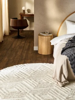 Westwing Collection Alfombra redonda de algodón texturizada Ziggy^ Redonda|Alfombras Rectangulares