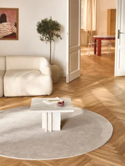 Westwing Collection Alfombra redonda de pelo corto Kari^ Redonda|Alfombras Rectangulares