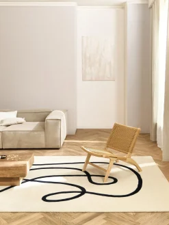 Westwing Collection Alfrombra artesanal de lana Line^ Rectangular|Alfombras Rectangulares