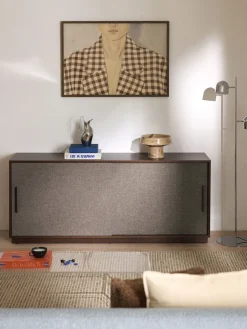 Westwing Collection Aparador de madera con frente tapizado Wisp