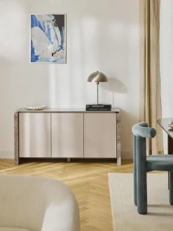 Westwing Collection Aparador de mármol y metal Bruce