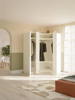 Westwing Collection Armario esquinero modular Simone, 3 puertas (165 cm), variantes diferentes^ Armarios Esquineros|Armarios Modulares