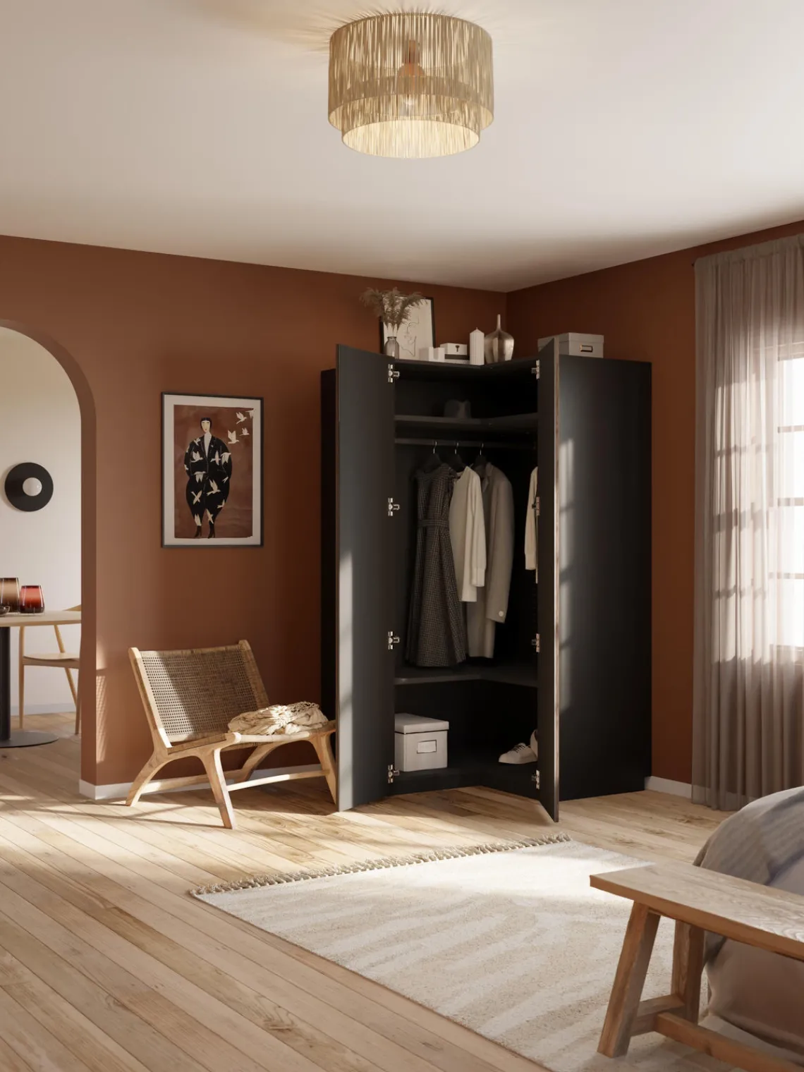 Westwing Collection Armario esquinero modular Simone, 2 puertas (115 cm)^ Armarios Esquineros|Armarios Modulares