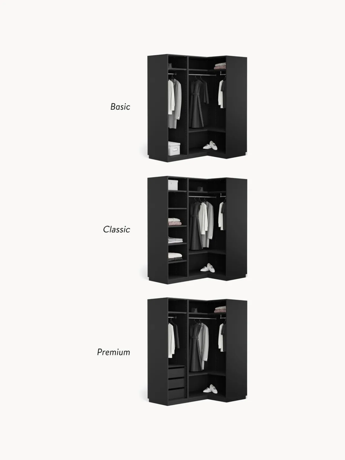 Westwing Collection Armario esquinero modular Simone, 2 puertas (115 cm)^ Armarios Esquineros|Armarios Modulares