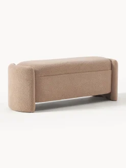 Westwing Collection Banco de borreguillo con espacio de almacenamiento Benji