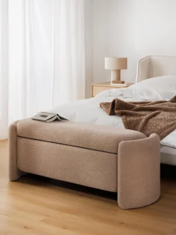 Westwing Collection Banco de borreguillo con espacio de almacenamiento Benji