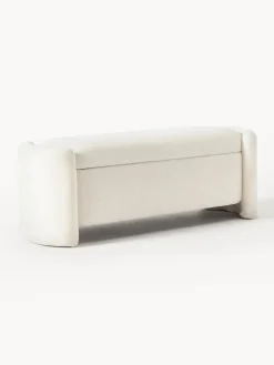 Westwing Collection Banco de borreguillo con espacio de almacenamiento Benji