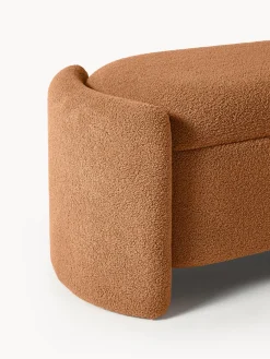 Westwing Collection Banco de borreguillo con espacio de almacenamiento Benji