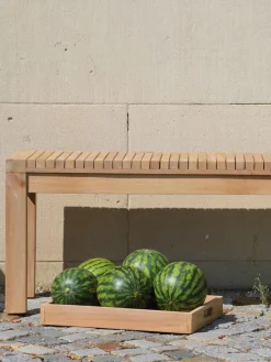 Jan Kurtz Banco de jardín de madera de teca Samoa, 130 cm