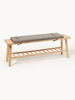 Bloomingville Banco de madera de caucho Linde