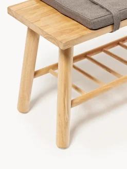 Bloomingville Banco de madera de caucho Linde