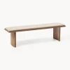 Westwing Collection Banco de madera de roble con cojín de asiento Chandler^ Bancos|Bancos